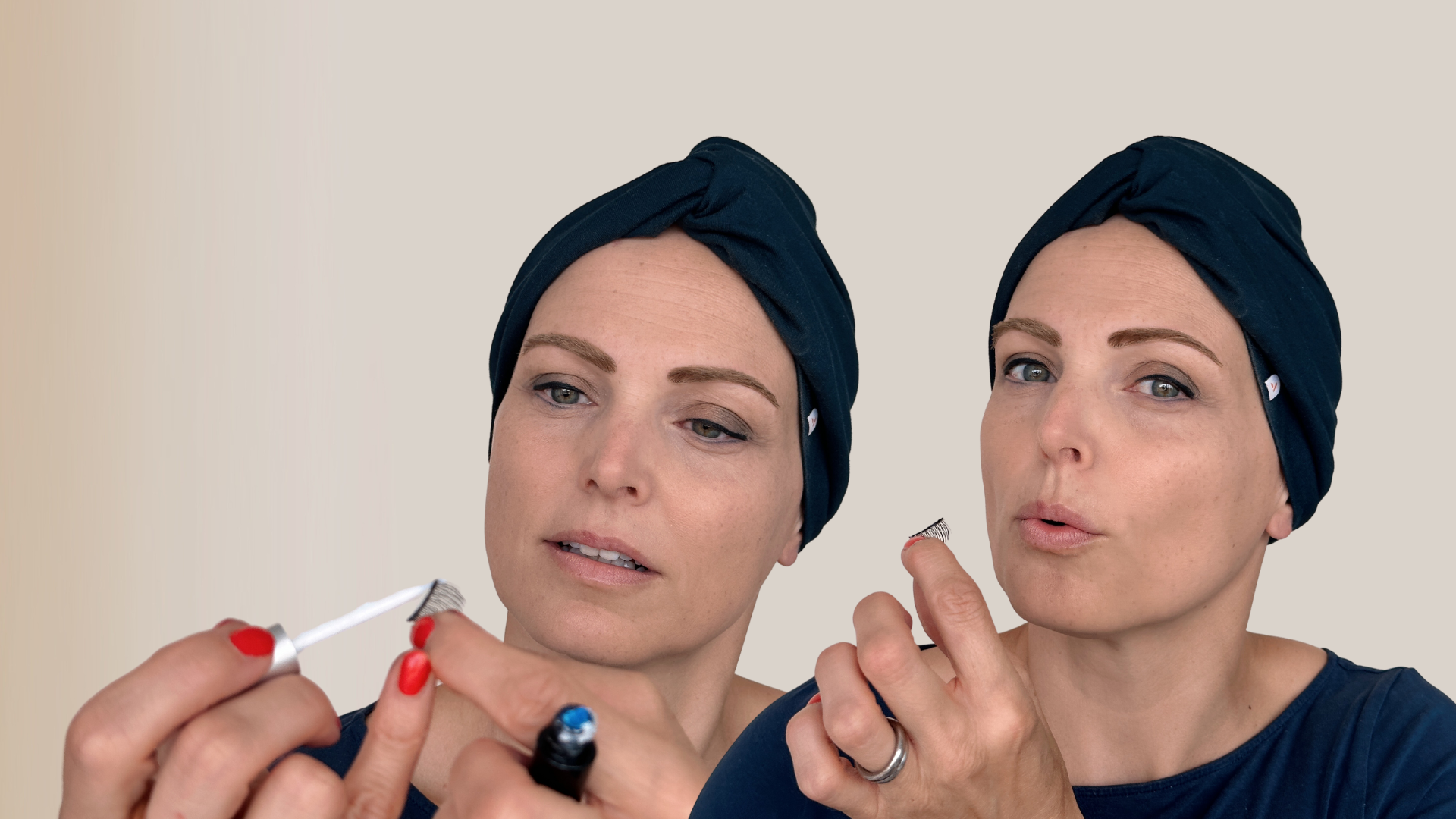 4. Schritt: Wimpernkleber dünn auftragen