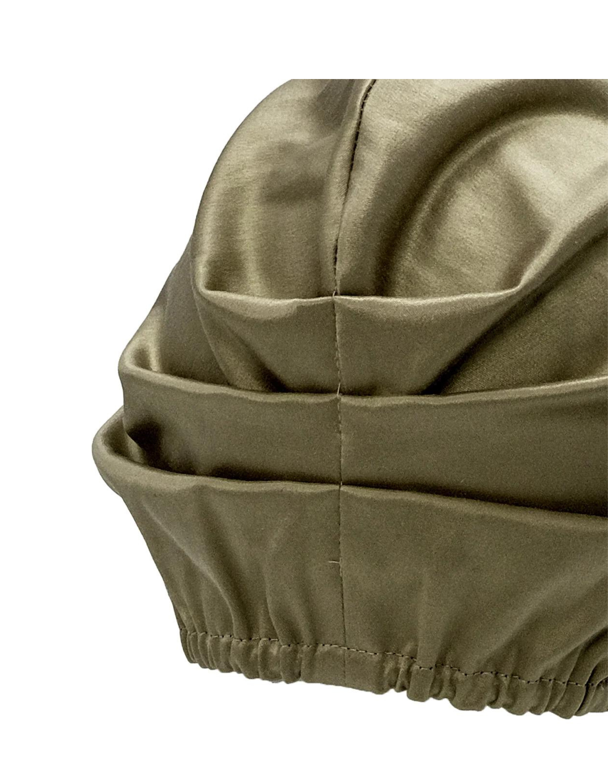 Turban Mütze BOWIE, Satin Oliv