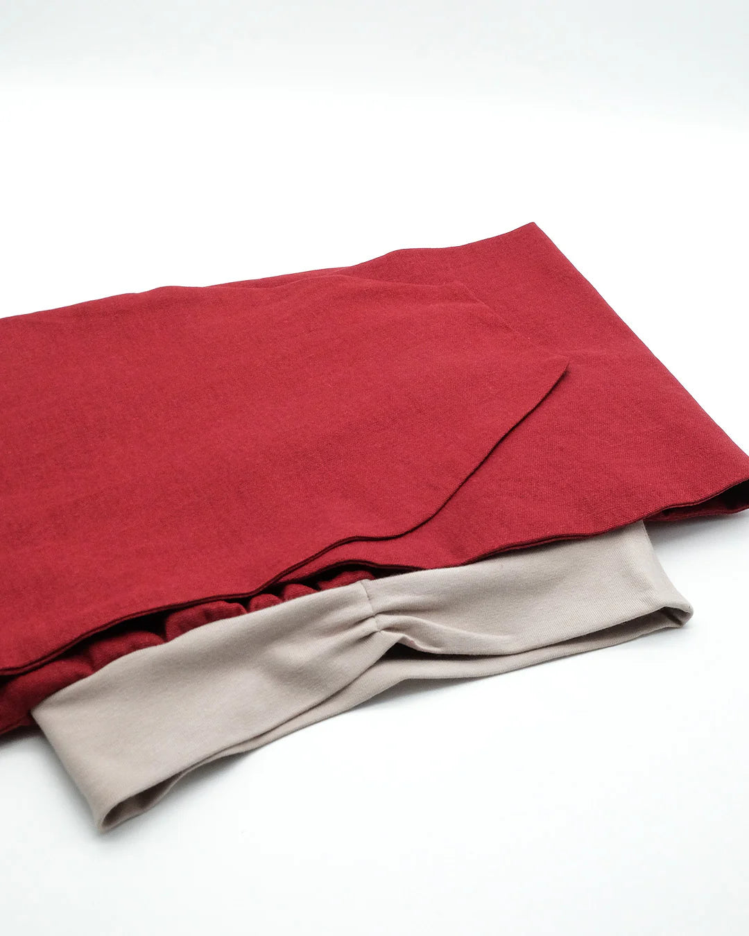 Turban Mütze LOLA, Leinen Bordeauxrot