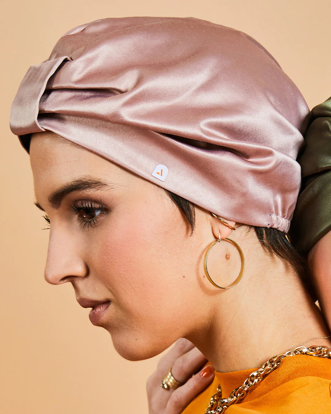 Turban Mütze BOWIE, Satin Rosé