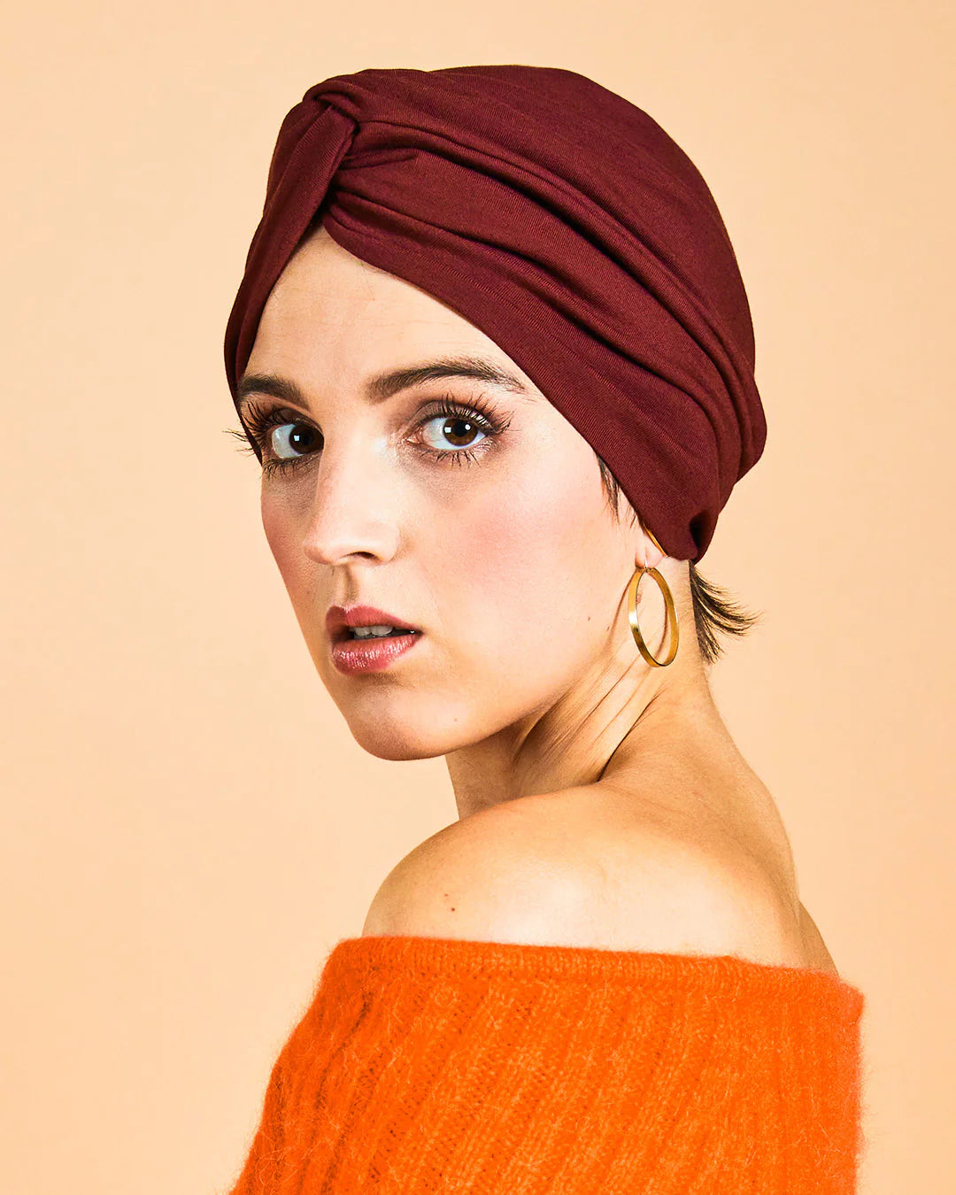 Turban Mütze KNOT, Bordeaux