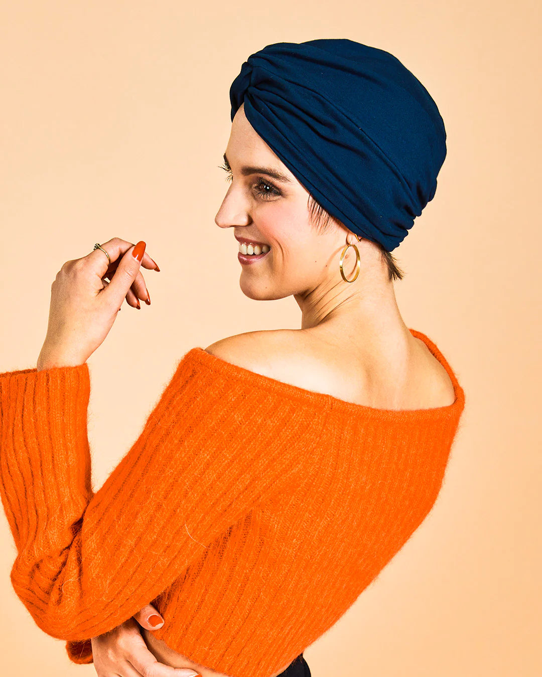 Turban Mütze KNOT, Marineblau